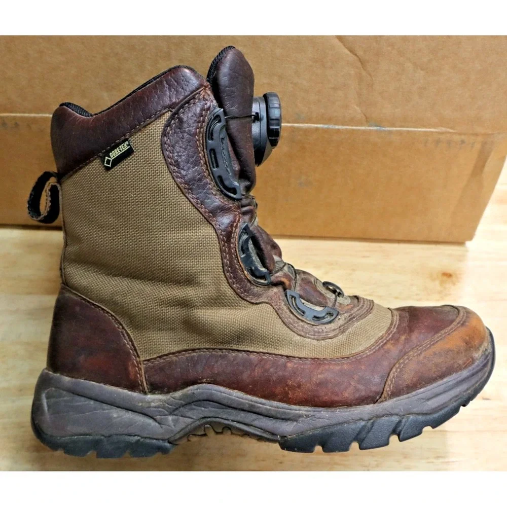 LL Bean BOA Technical Mens Brown Leather Waterproof Hunting Boots GoreTex Size 6